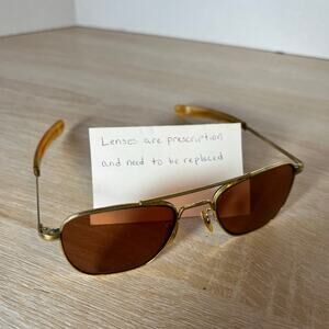 Randolph Engineering 5 1/2 Sunglasses READ DESC Aviator Gold FRAME ONLY AF-52-20